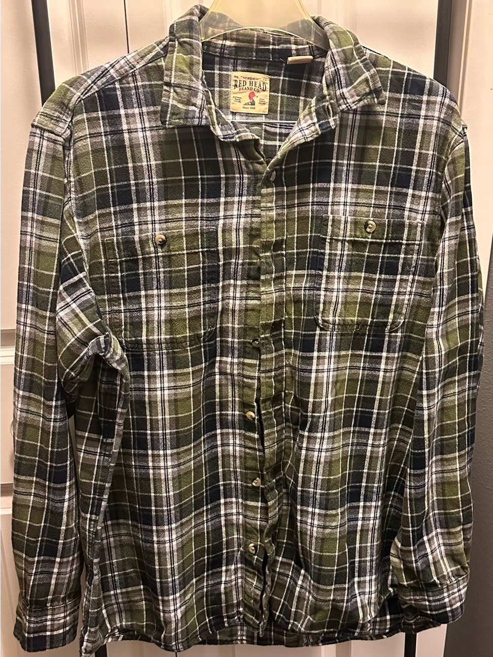 RedHead Olive & Black Plaid Flannel Shirt - Men